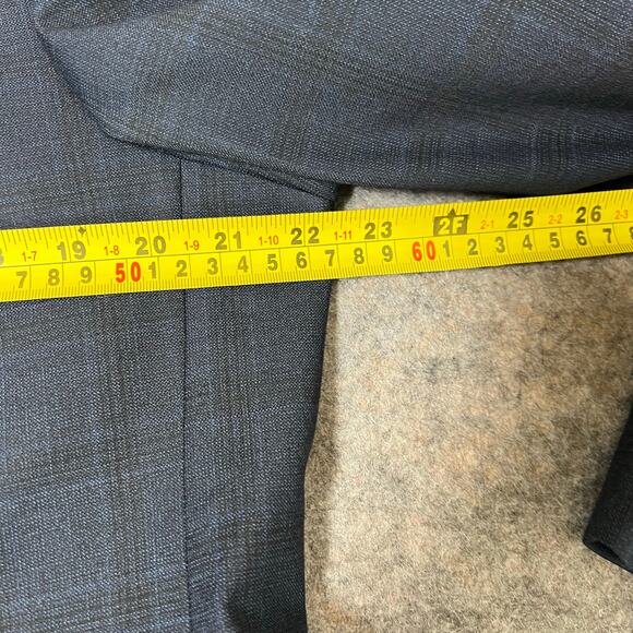 Tommy Hilfiger Men’s Blazer Suit Jacket & Pants Set Navy Blue Plaid Button Up - Picture 13 of 16